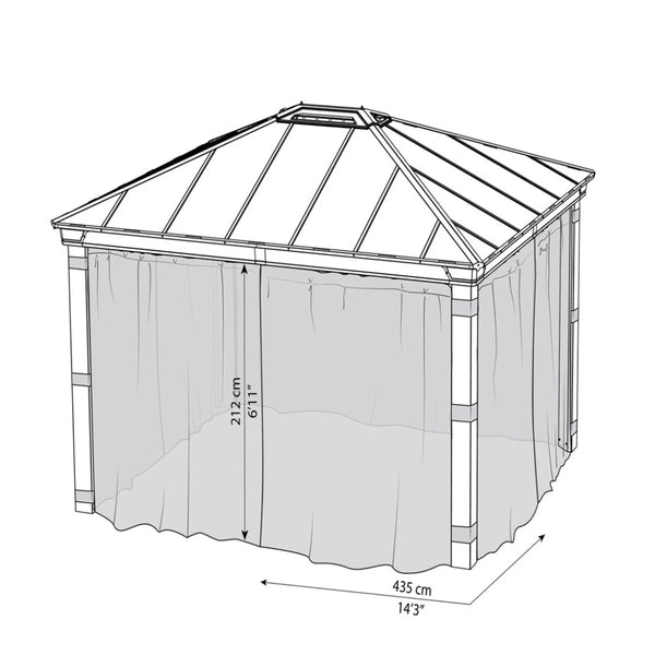 Mosquito Net (4 pcs) for Dallas 4.2 x 4.2 m