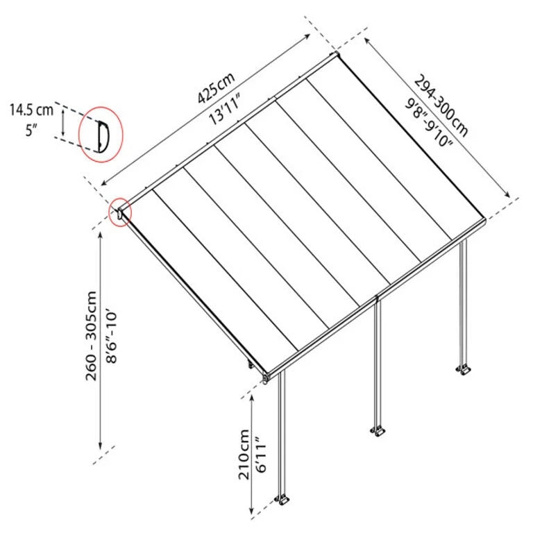Feria Patio Cover 12.5 m² – White