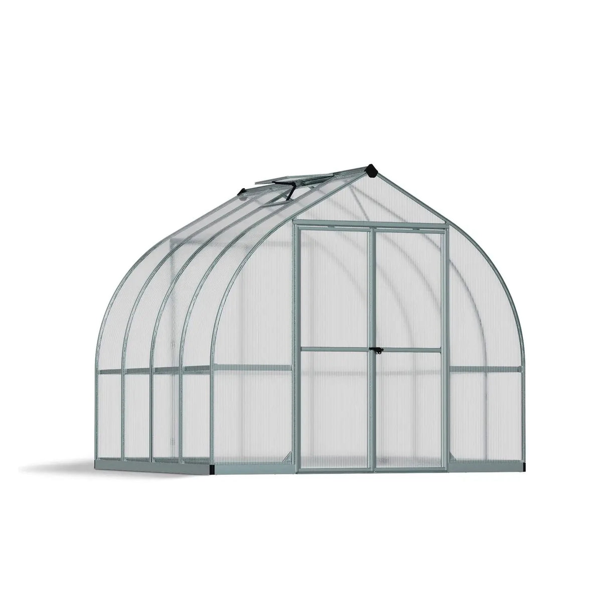 Bella 8 ft. x 8 ft. Greenhouse Kit - Silver Structure & Twin Wall Panels