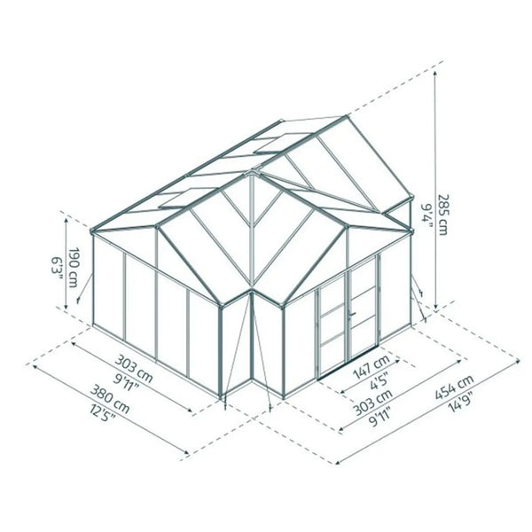 Triomphe 13ft. x 15ft. Greenhouse Kit - Black Structure & Clear Panels