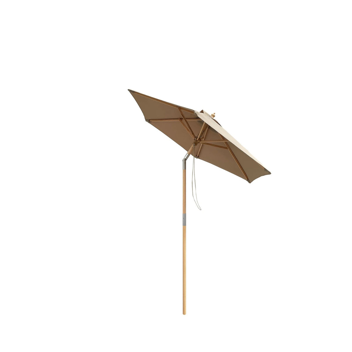 Venedig Parasol Ø1.8 m, Beech Pole - Cappuccino