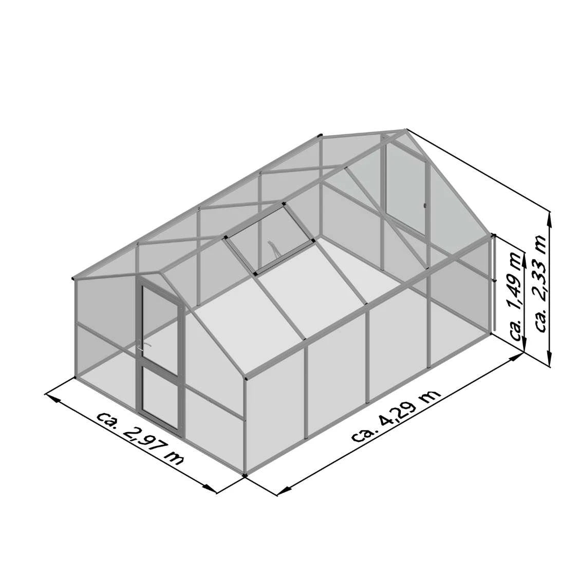Greenhouse Orchidee IV, anthracite-grey