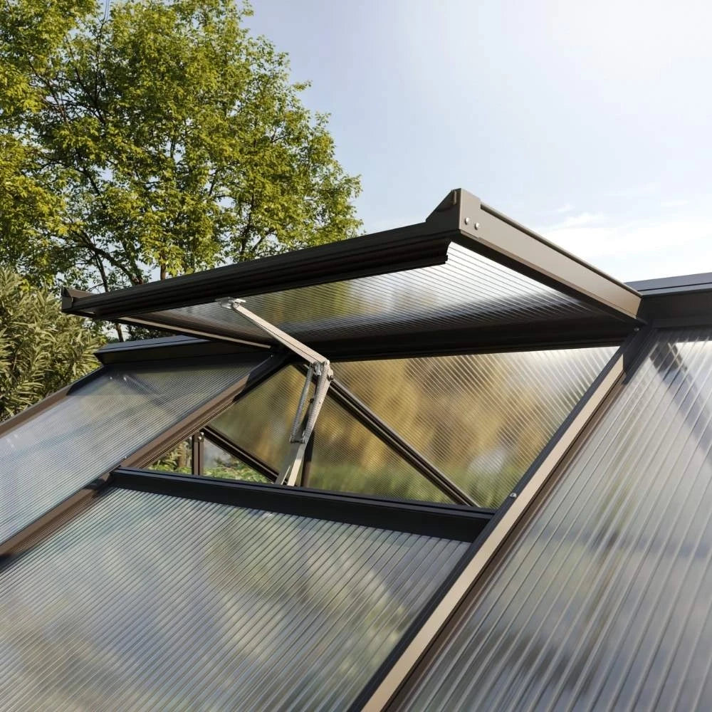 Greenhouse Novum IV, 4 mm glass + polycarbonate, fir green