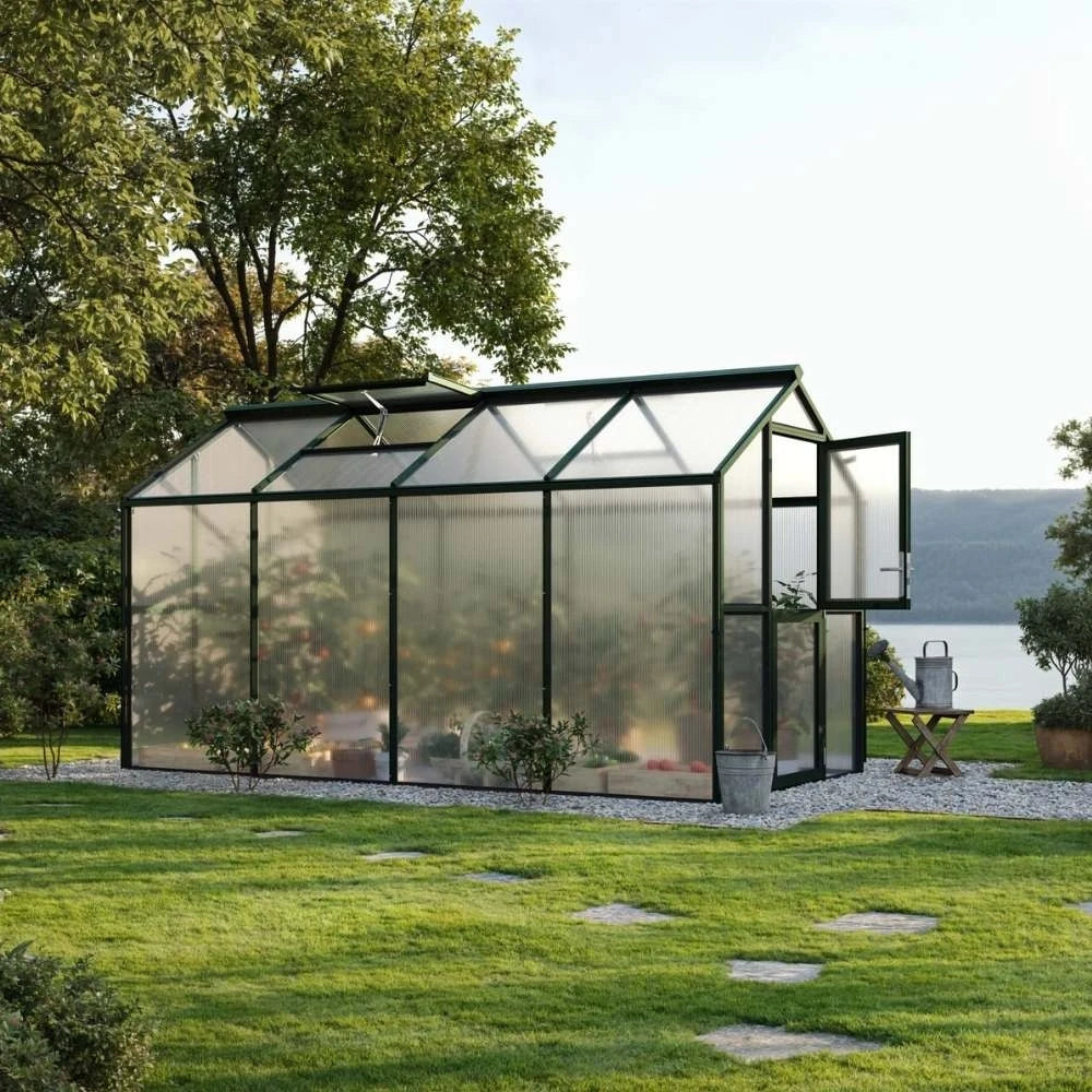 Greenhouse Galant IV, only polycarbonate, fir green