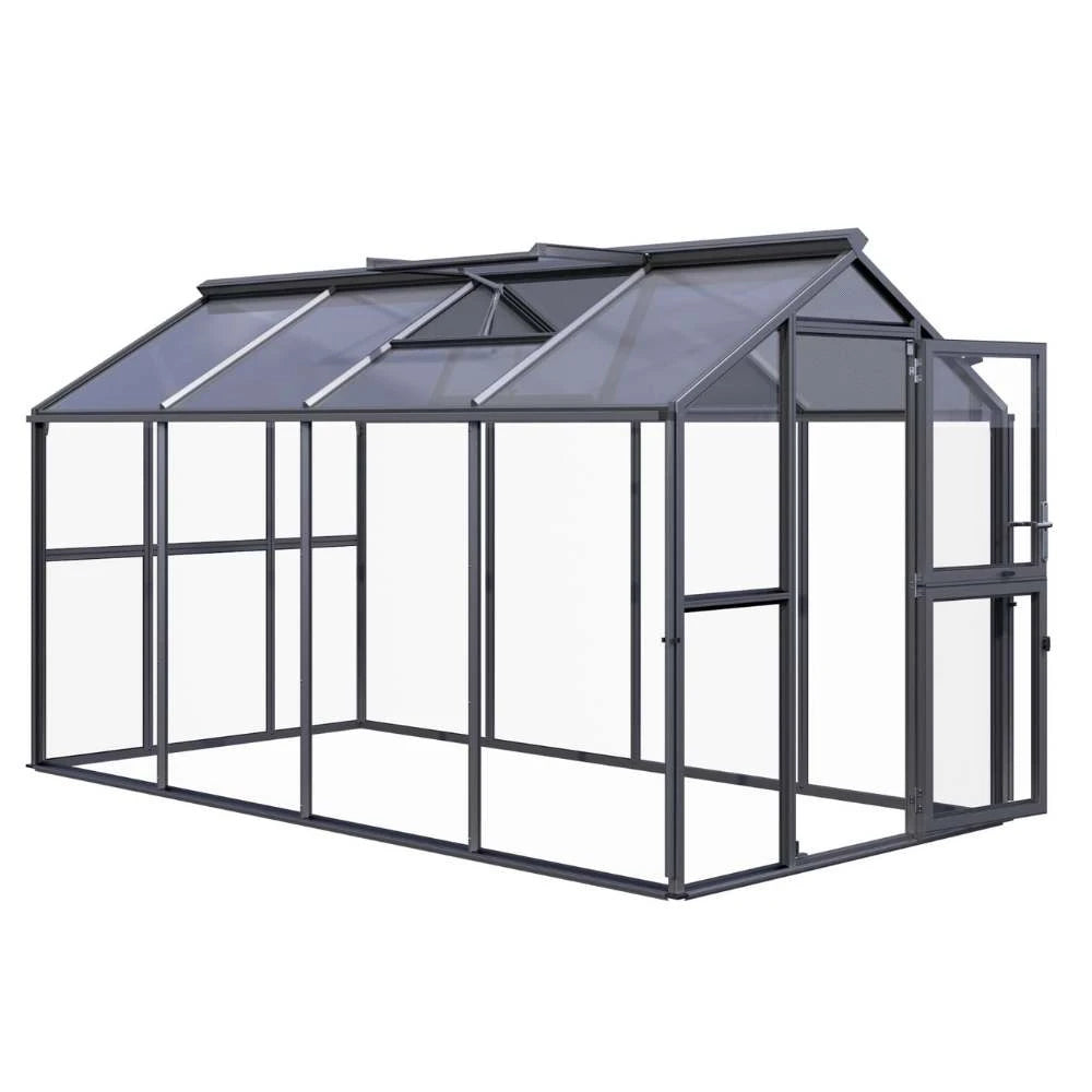 Greenhouse Galant IV, 4 mm glass + polycarbonate, anthracite-grey
