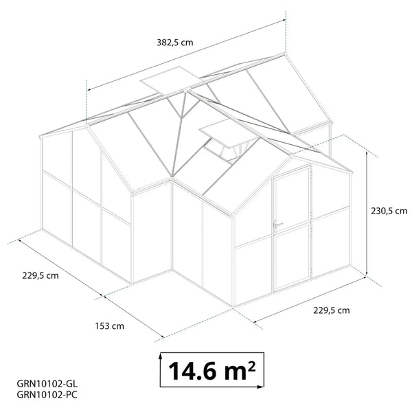 T-Shaped Greenhouse Premium Black – Polycarbonate