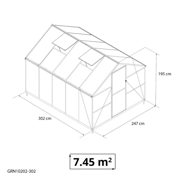 Essential Greenhouse Black 302 cm – Polycarbonate
