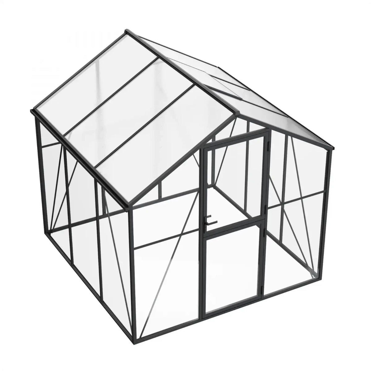 Greenhouse Premium Black 232 cm – Aluminium Frame with Glass & Polycarbonate