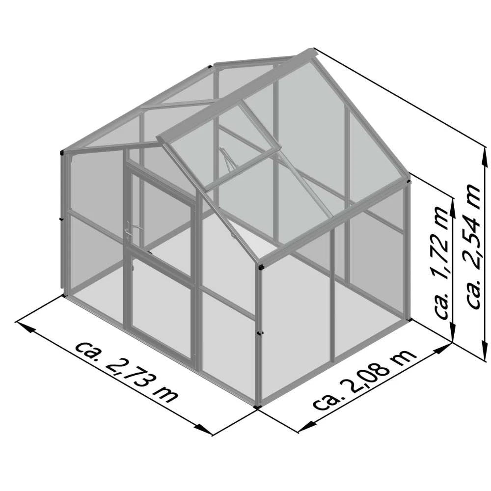 Greenhouse Novum II, 4 mm glass + polycarbonate, fir green