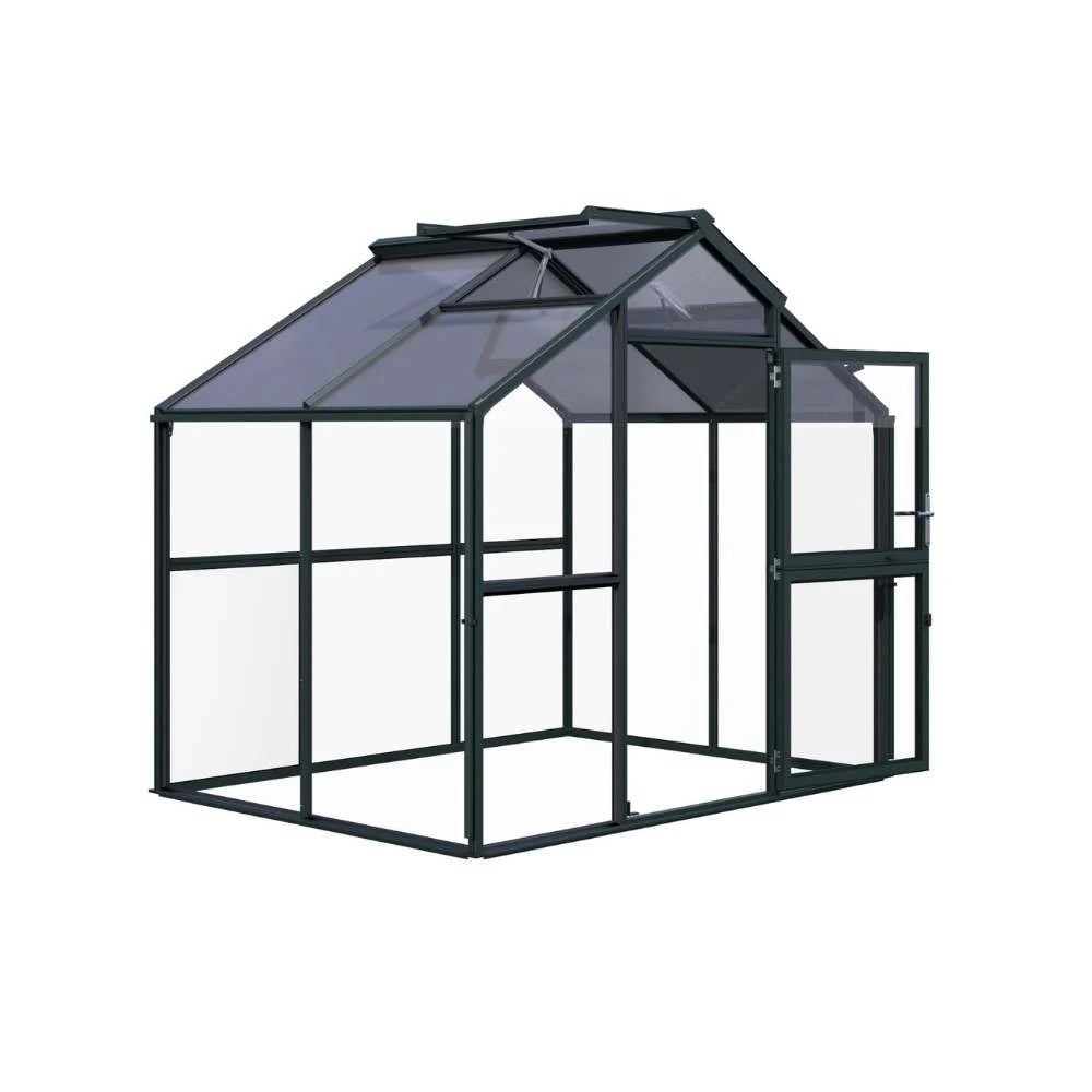 Greenhouse Novum II, 4 mm glass + polycarbonate, fir green