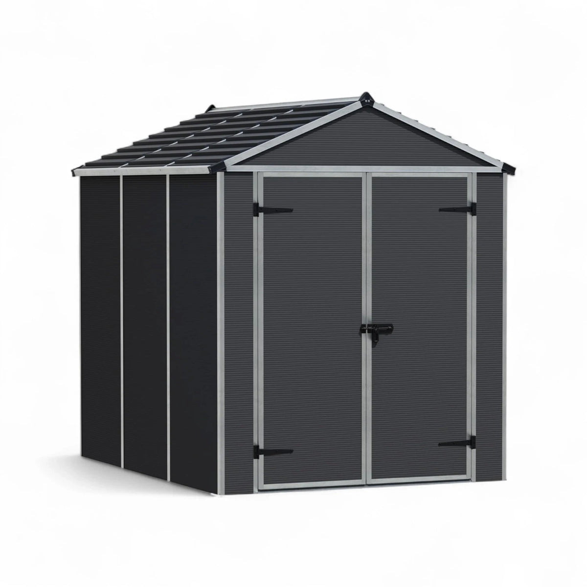 Rubicon 6 ft. x 8 ft. Shed With Floor - Dark Grey Panels