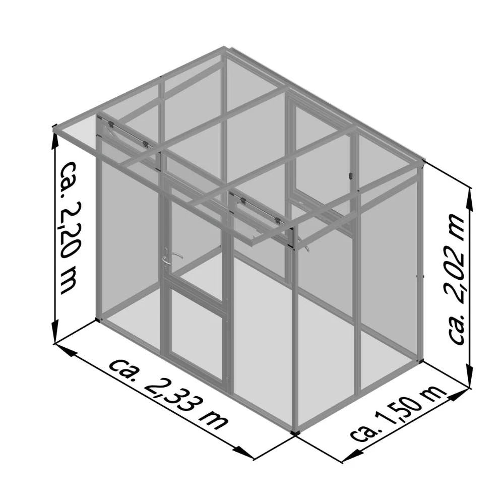 Greenhouse Santini II - small, anthracite-grey
